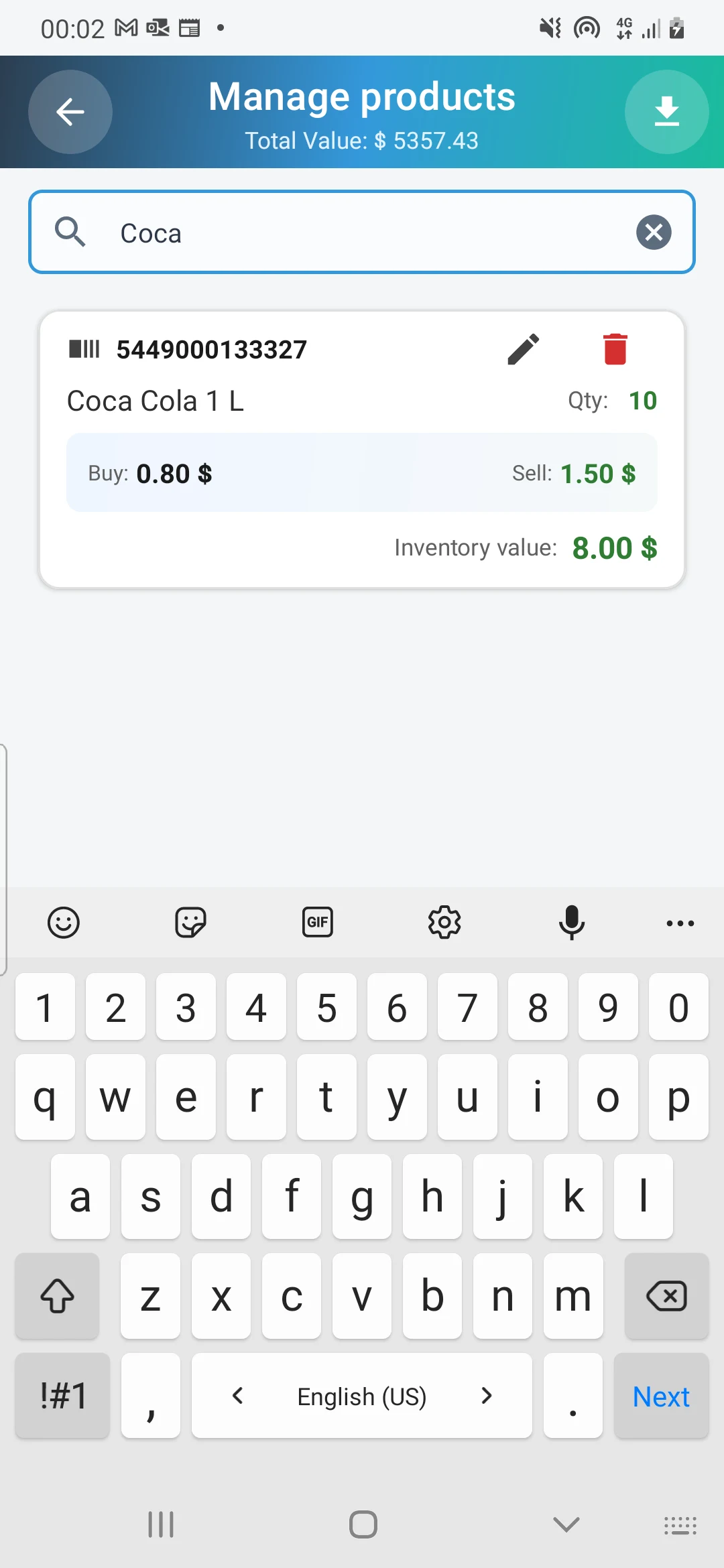 ProdScanner screenshot